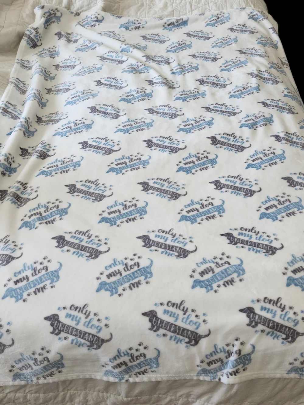 Only My Dog Understands Me Dachshund Plush Throw Blanket Wiener Dog Paw Print